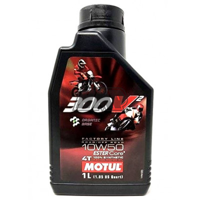 Óleo 300V² FACTORY LINE ROAD & OFF ROAD 4T 10W50 100% sintético 1L - MOTUL